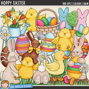 Preview of Easter Clip Art 2: Hoppy Easter (Kate Hadfield Designs)