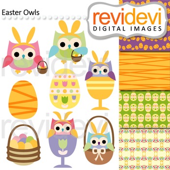 Preview of Easter Clip art / Easter owls