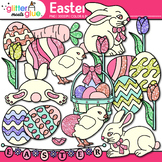 Easter Clipart: 33 Chick, Bunny, Egg, Basket, Flower Clip 