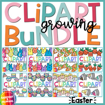 Preview of Easter Shape and Alphabet Clipart Bundle - 2D Shapes, Letters and Numbers