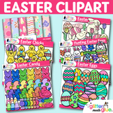 Easter Clipart Bundle: Digital Paper, Bunny, Eggs, Chicks,
