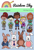 Easter Clipart - Bunnies and Kiddies
