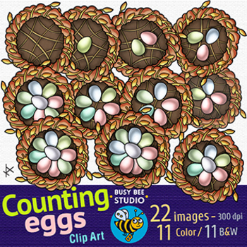 Preview of Easter Clipart | Counting Eggs