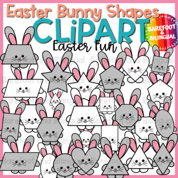 Preview of Easter Clipart - Cute Bunny Shapes - Farm Animals ClipArt