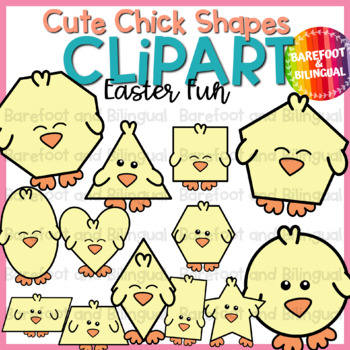 Preview of Easter Clipart - Cute Chick Shapes - Farm Animals ClipArt