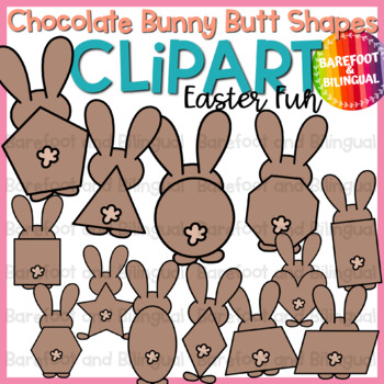 Preview of Easter Clipart - Easter Chocolate Bunny Butt Shapes - Easter Clip Art