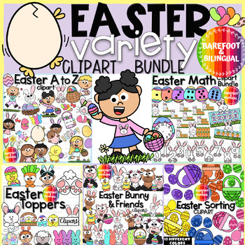 Preview of Easter Clipart Variety Bundle - Easter Math Clipart, Toppers and More