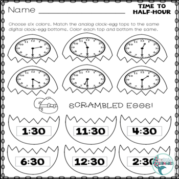 easter clock craft and telling time worksheets by the little learnmaid