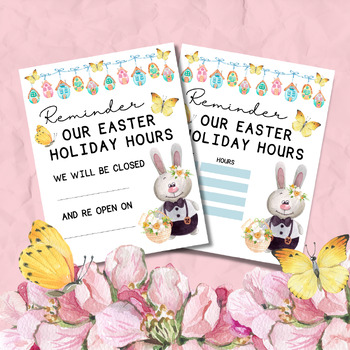 Preview of Easter Closed Sign | Easter Holiday Closure Signs | Easter Holiday Hours Signage