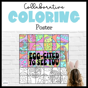 Preview of Easter Collaborative Poster | Easter Egg Activities | Spring Coloring Page Mural