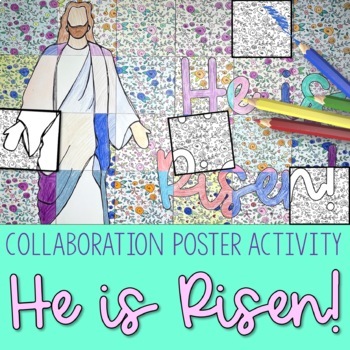 Preview of Easter Collaboration Collaborative Coloring Poster Bible Art Decor