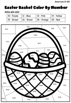 Easter Color By Number by Cookette's Classroom | TPT