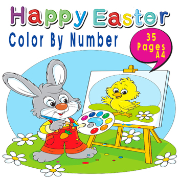 Preview of Easter Color By Number Pages For Kids