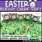 Easter Color Sorting Activity - Easter Basket Egg Preschoo