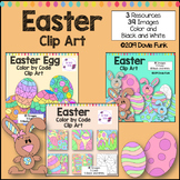 Easter Color by Number or Code Clip Art Bundle