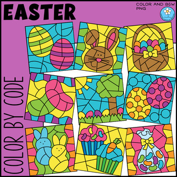 Preview of Easter Color by Code Clipart