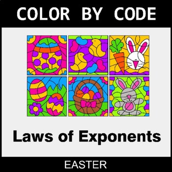 Preview of Easter Color by Code - Laws of Exponents