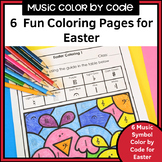 Easter Color by Code Music Symbols Worksheets