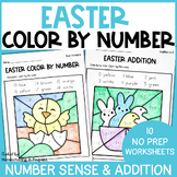 Easter Color by Code Number Sense to 20 + Addition to 10