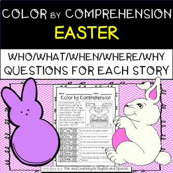 Preview of Easter (Color by Comprehension) w/ Digital Option - Distance Learning