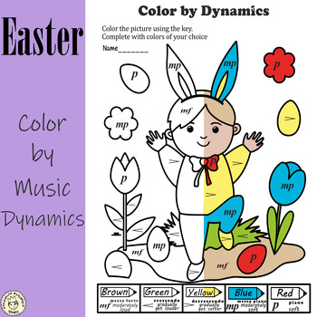 Preview of Easter Music Coloring Activities | Spring Color by Dynamics Pages