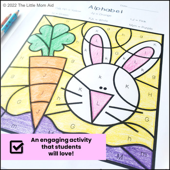 Download Easter Color by Letter | Easter Alphabet Coloring Pages by The Little Mom Aid