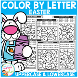 Easter Color by Letter Recognition Alphabet Worksheets