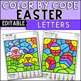 Easter Color by Letter Spring Color by Code Activities Editable
