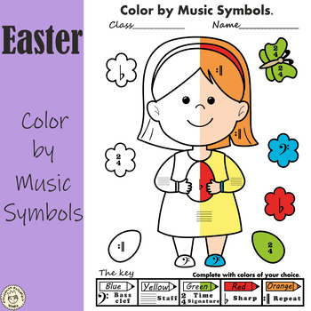 Preview of Music Coloring Pages for Easter & Spring | Music Signs and Symbols