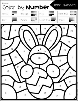 Easter Color by Number by Giggles and Wiggles | TPT