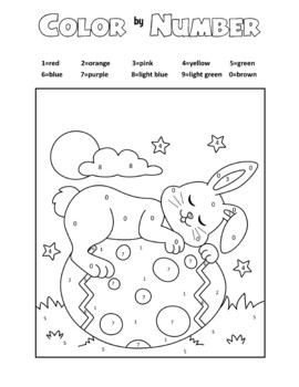 Easter Color by Number by Enthusiastic Ink | TPT