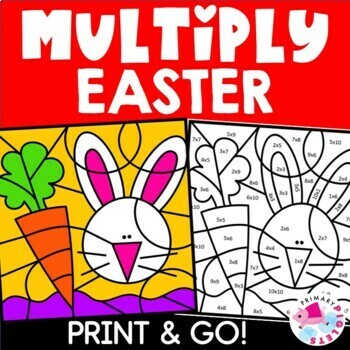 Preview of Color by Code EASTER SPRING Color by Number Multiplication Practice
