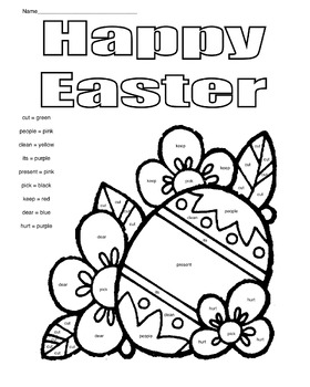 Preview of Easter Color by Sight Word