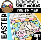Easter Color by Sight Words Pre-Primer Set 2 | Spring Sigh
