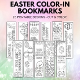 Easter Coloring Bookmarks - 25 Easter Bookmark Designs