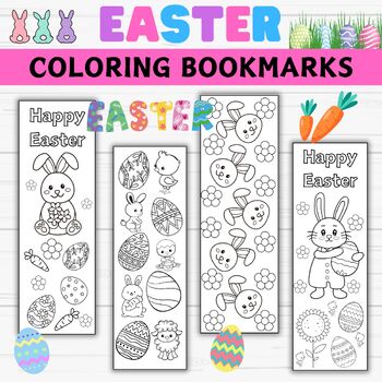 Preview of Easter Coloring Bookmarks- Easter Printable Download