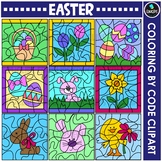 Easter - Coloring By Code Clip Art Set {Educlips Clipart}