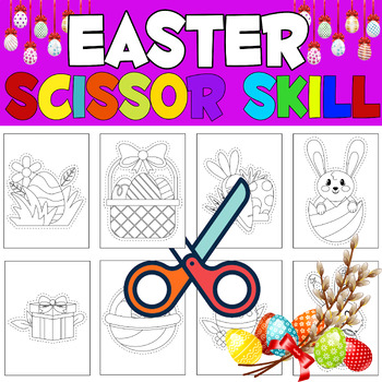 Preview of Easter Coloring & Cutting Fun: Scissor Skills & Creative Easter Activities Craft