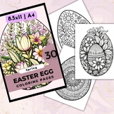 Easter Coloring, Flowers & Mandala Eggs, Kids & Adults Eas