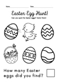Easter Coloring Page Work Sheet - Egg Hunt