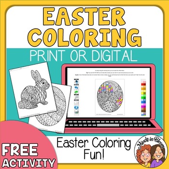 Preview of Easter Coloring Pages - FREE Digital or Print