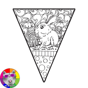 Easter Coloring Pages, Pennant Banner by Ms Artastic | TpT