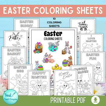 Preview of Easter Coloring Pages, Printable Easter coloring Pages, DIY Easter Fun