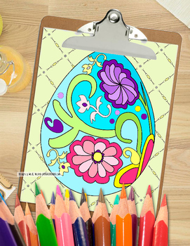 Preview of Easter Coloring Pages Relax and Unwind with Fun Easter Bunnies and Eggs