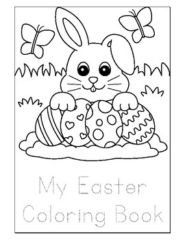 Preview of Easter Coloring Pages (with text to trace)