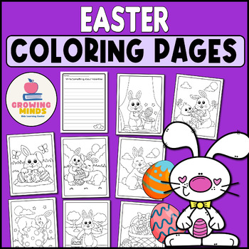 Preview of Easter Coloring Pages +writing notes -coloring sheet-