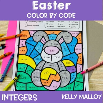 Preview of Easter Coloring Sheets Pages March Spring Integer Operations Add Subtract More