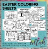 Easter Coloring Sheets - Palm Sunday, Last Supper, Crucifi