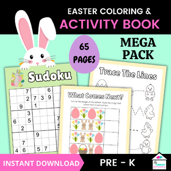 Preview of Easter Coloring and Activity Pack - 65 Pages of Fun