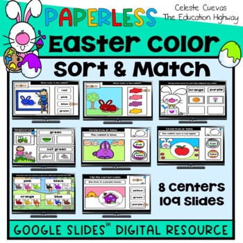 Preview of Easter Colors Sort and Match